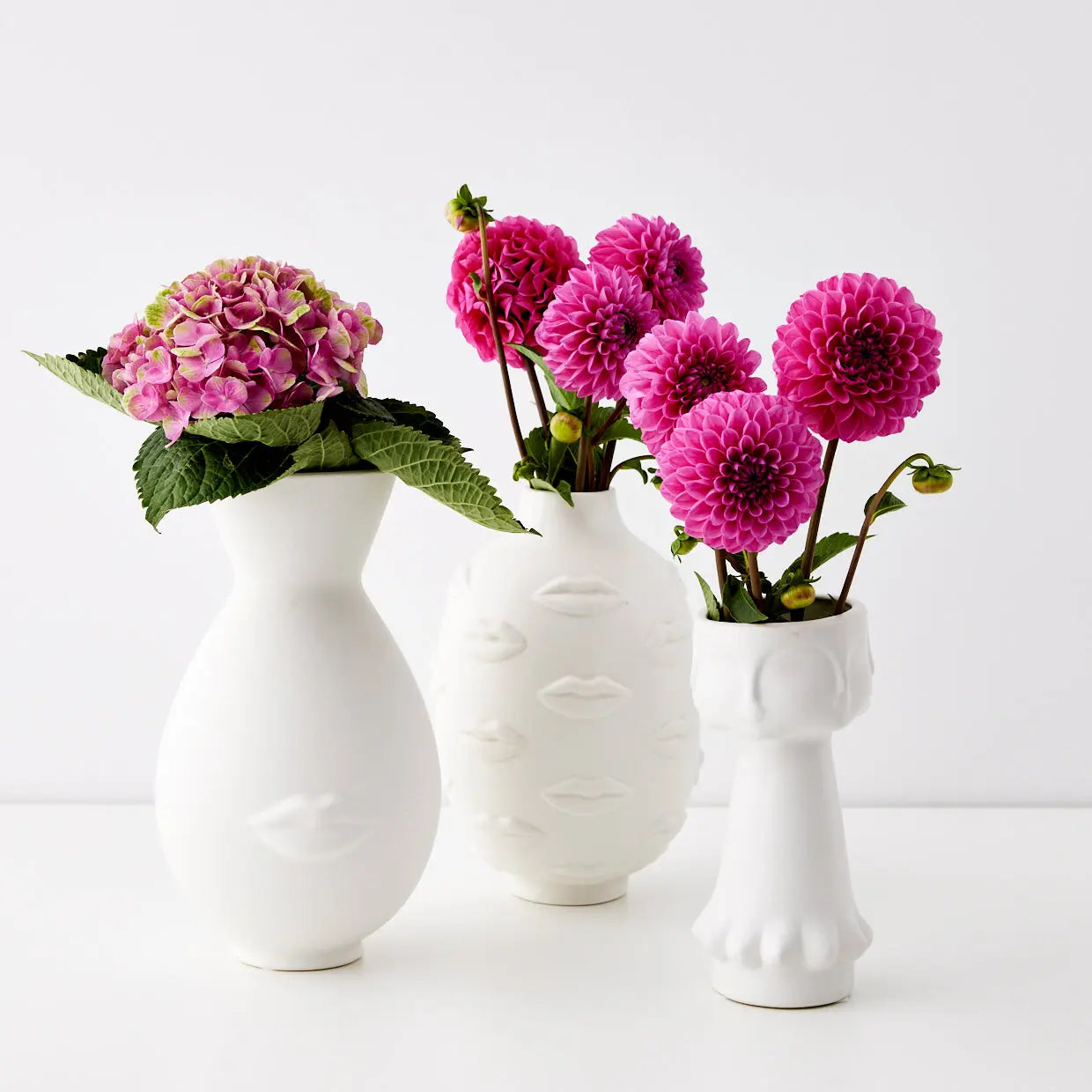 Bisous Ceramic Urn Vase White - GigiandTom