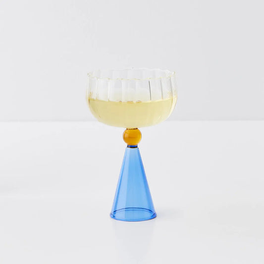 Champagne Cocktail Glass Clear/Navy - GigiandTom