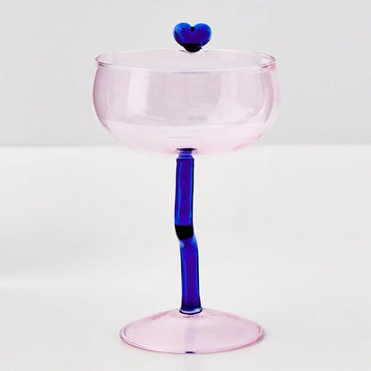Swirl Stem Cocktail Glass Pink/Blue - GigiandTom