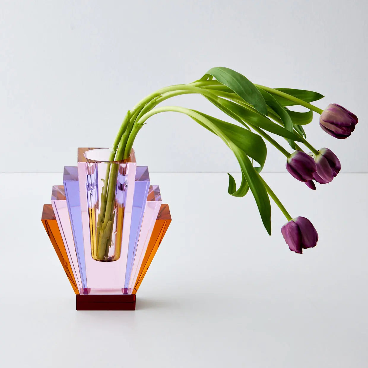 GigiandTom Diamond Deco Crystal Coloured Vase Pink Purple