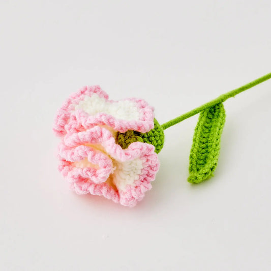Freesia Hand Knitted Crochet Flower Pink - GigiandTom