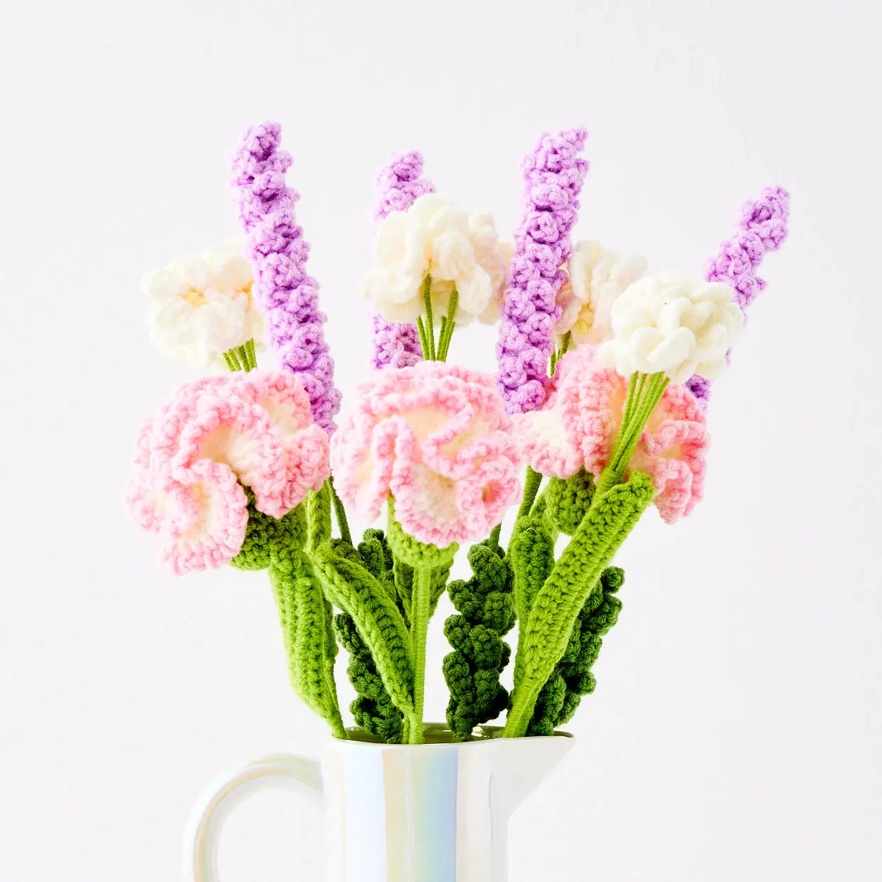 Freesia Hand Knitted Crochet Flower Pink - GigiandTom