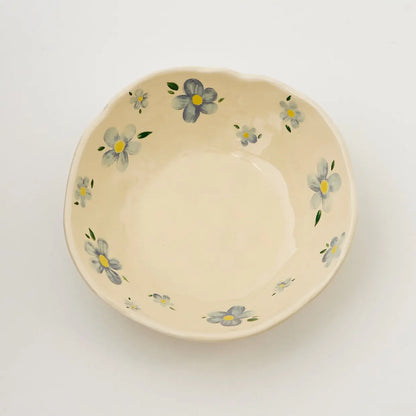 Painted Daisy Ceramic Bowl Blue - GigiandTom