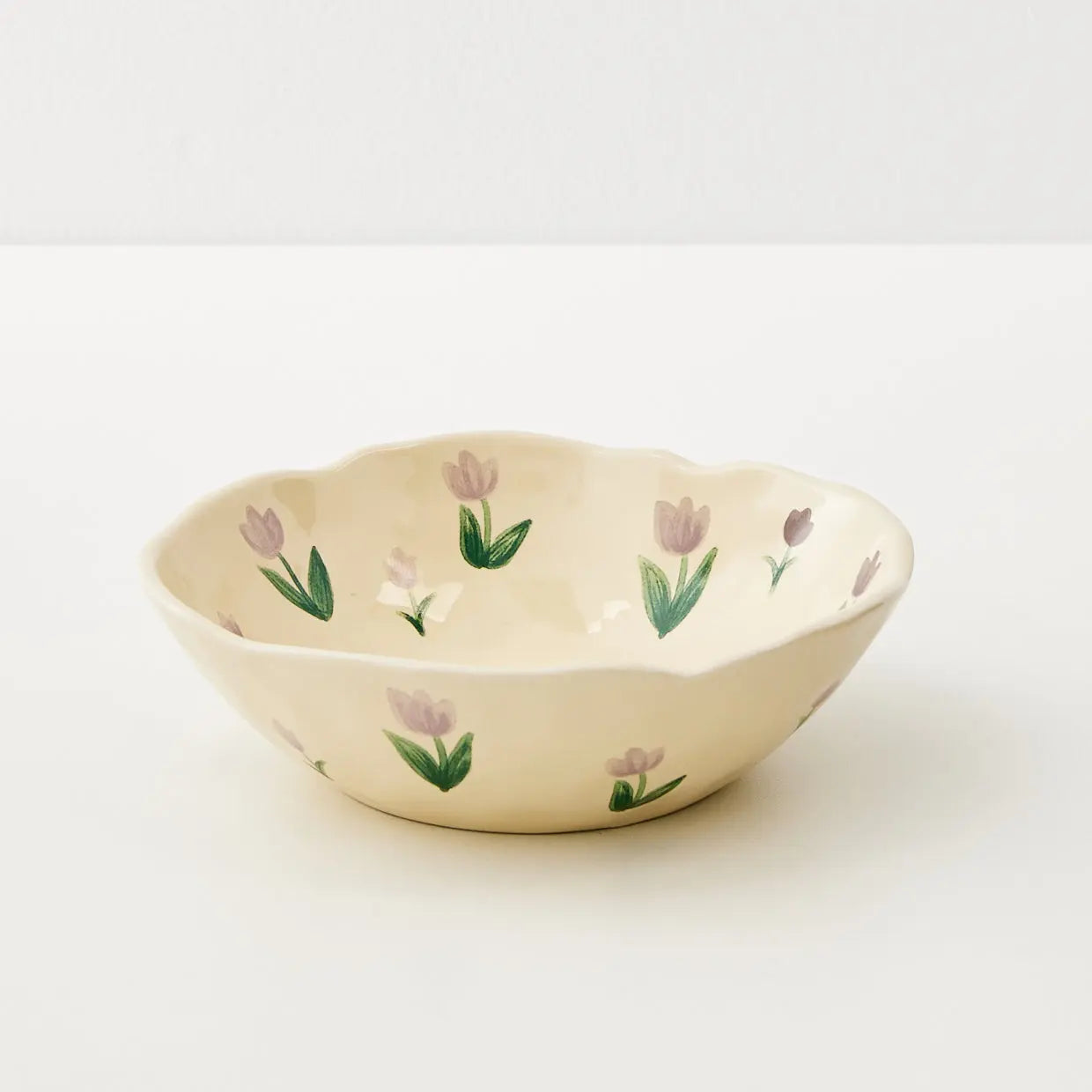 Painted Tulip Ceramic Bowl Purple - GigiandTom