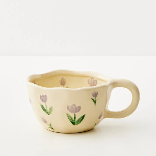 Painted Tulip Ceramic Mug Purple - GigiandTom