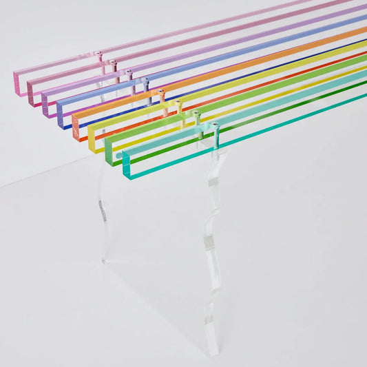 Rainbow Acrylic Side Bench Seat - GigiandTom