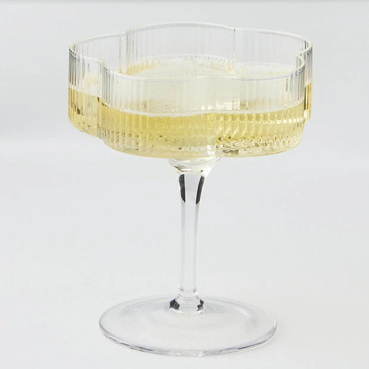 Ribbed Flower Champagne Glass - GigiandTom