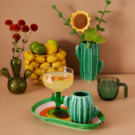 Styled photo of Gigi&Tom's cactus themed decorative homewares and drinkware 