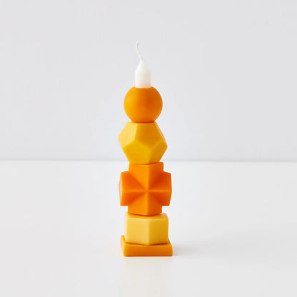 3D Stacked Soy Taper Candle Orange - GigiandTom
