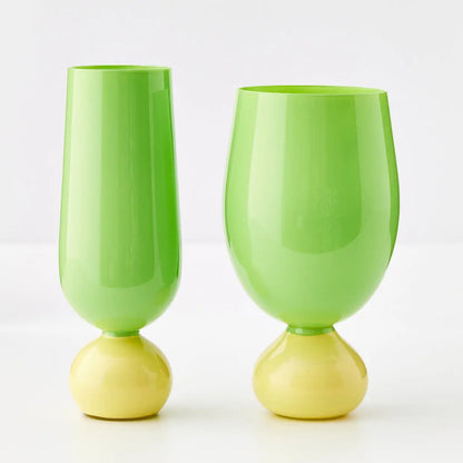 Aden Champagne Glass Green - GigiandTom