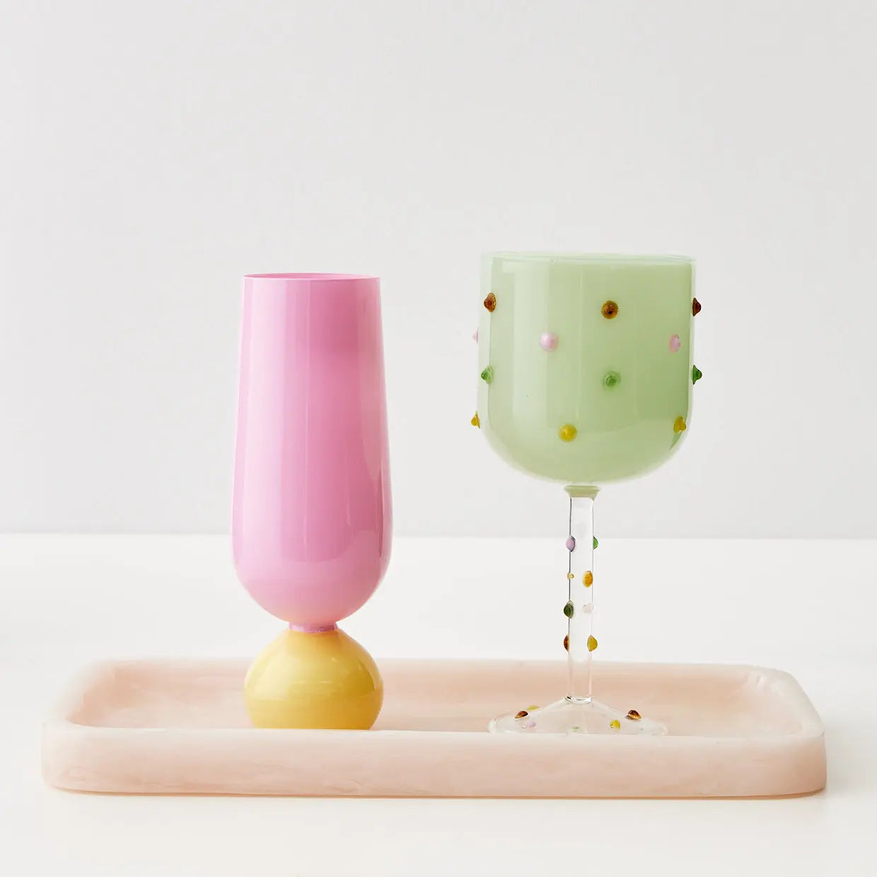 Aden Champagne Glass Pink - GigiandTom