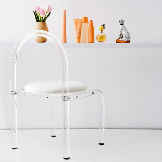 Arch Lucite Accent Chair White - GigiandTom