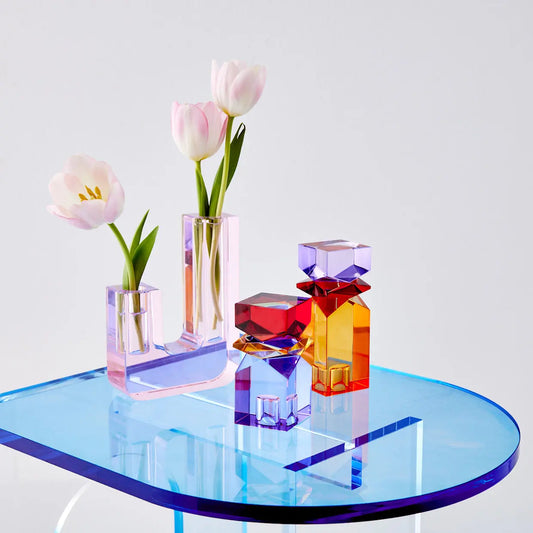 Arched Acrylic Side Table Blue - GigiandTom