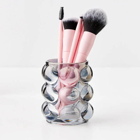 Bauble Glass Makeup Brush Holder Grey - GigiandTom