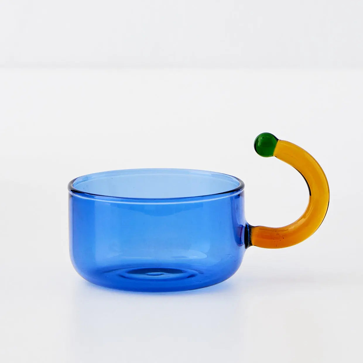 Bauhaus Glass Espresso Coffee Cup Blue - GigiandTom
