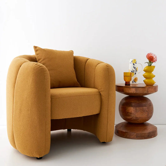 Bloom Boucle Accent Chair Mustard - GigiandTom