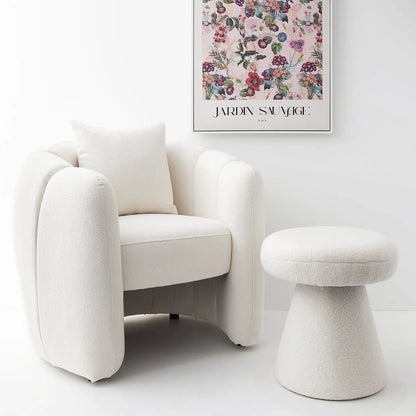 Bloom Boucle Accent Chair White - GigiandTom