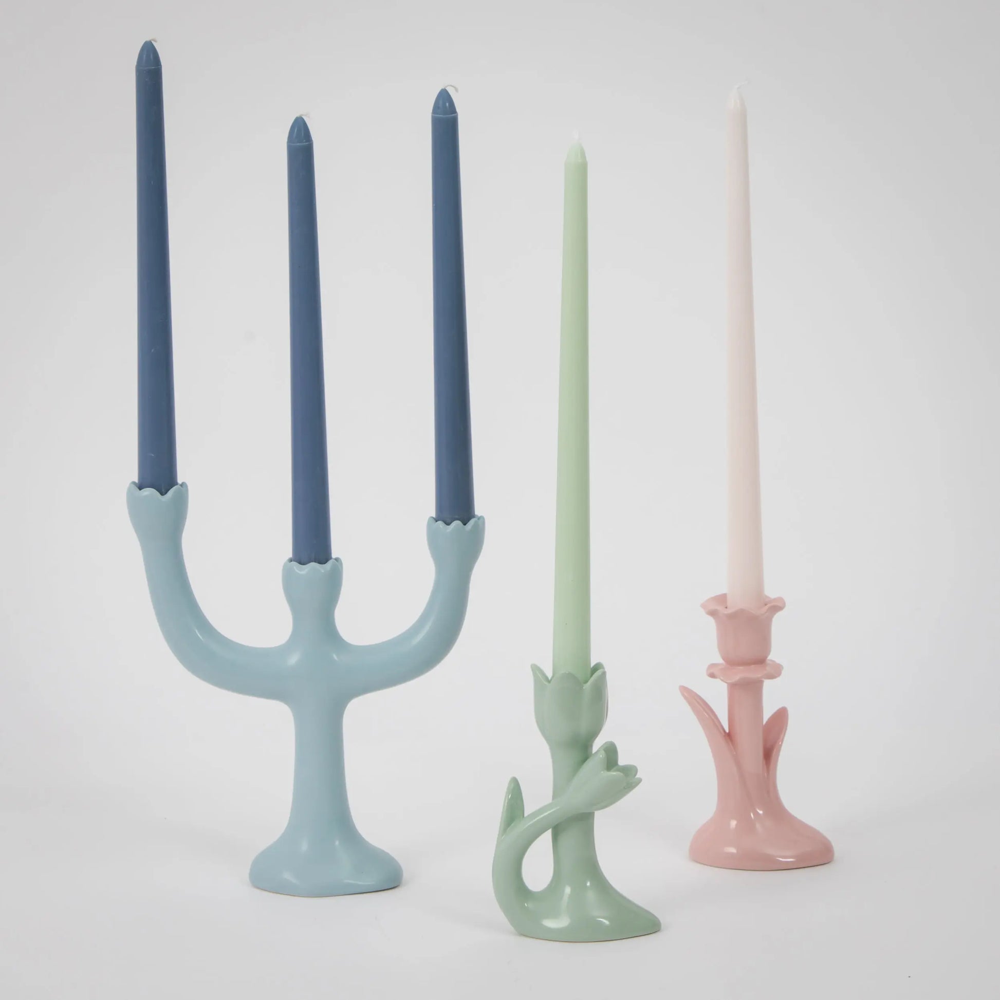 Bluebell Ceramic Taper Candle Candelabra - GigiandTom