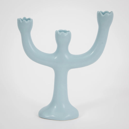 Bluebell Ceramic Taper Candle Candelabra - GigiandTom