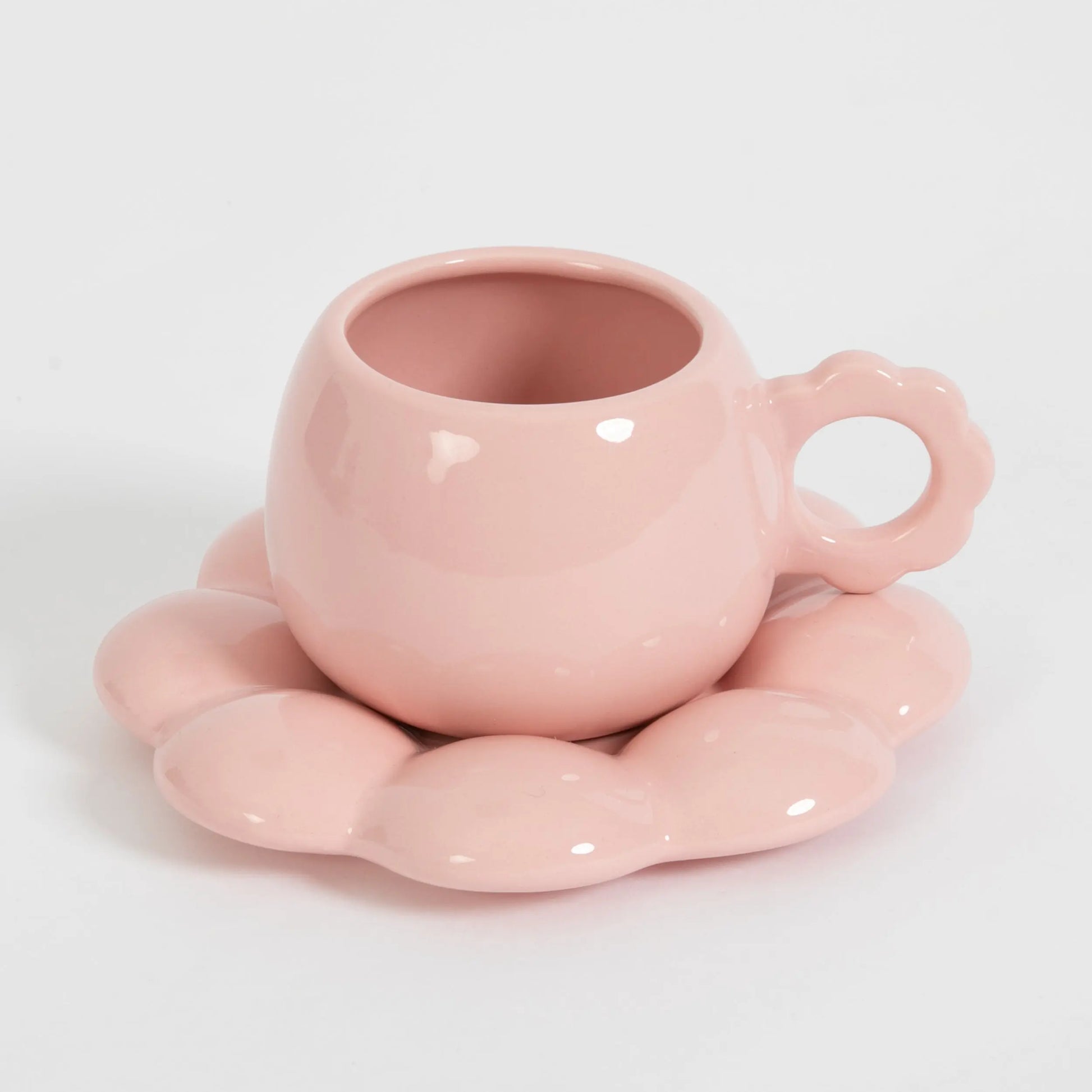 Botanica Ceramic Tea Cup & Saucer Pink - GigiandTom