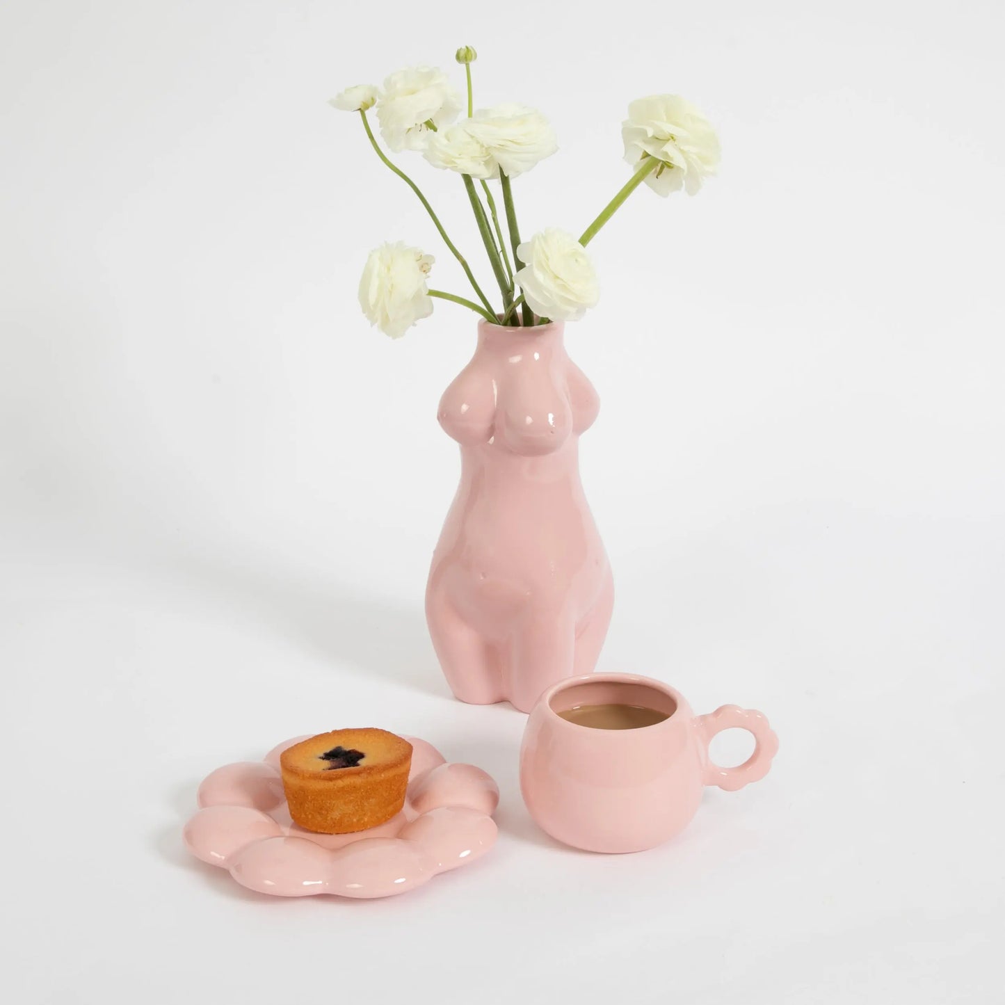 Botanica Ceramic Tea Cup & Saucer Pink - GigiandTom