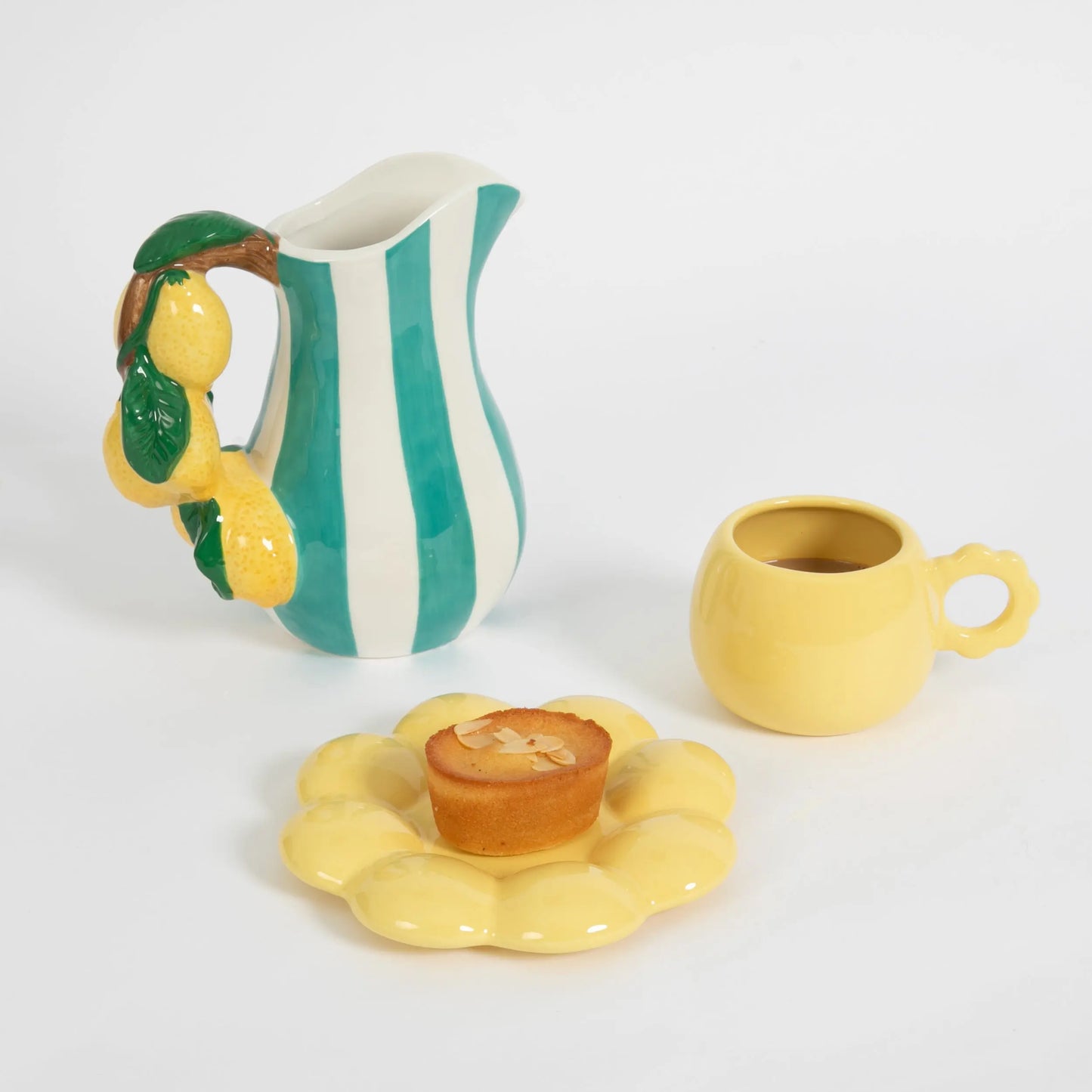 Botanica Ceramic Tea Cup & Saucer Yellow - GigiandTom