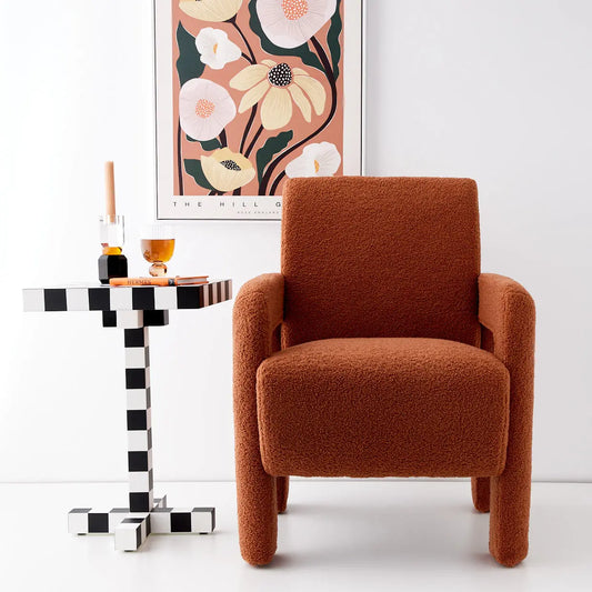 Boucle Accent Chair Terracotta - GigiandTom