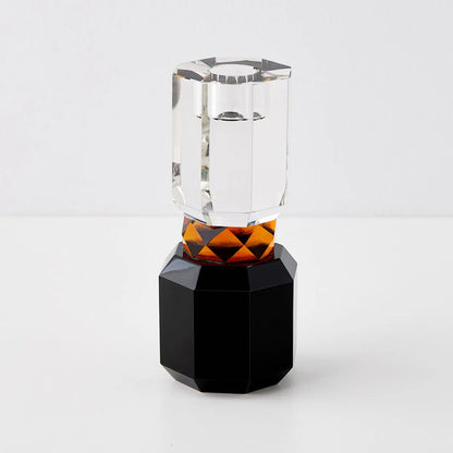 Brilliant Crystal Taper Candle Holder Clear Black - GigiandTom