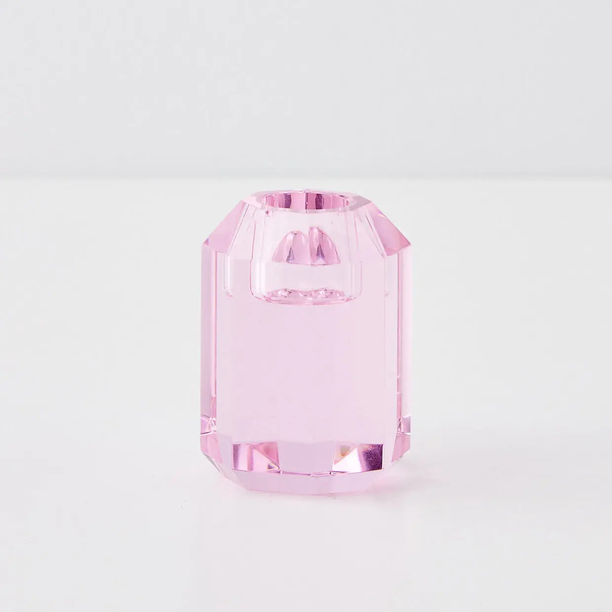 Briolette Crystal Taper Candle Holder Pink - GigiandTom