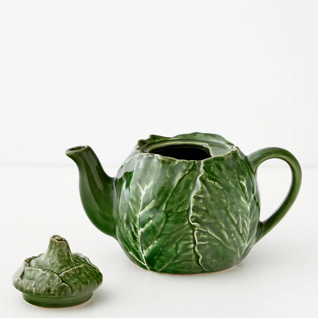 Cabbage Ceramic Tea Pot Green - GigiandTom