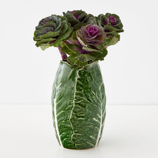 Cabbage Ceramic Vase Green - GigiandTom