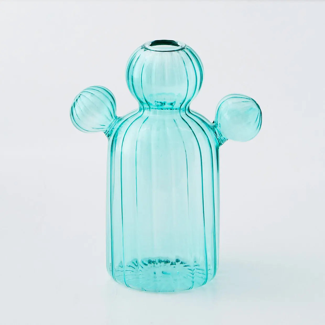 GigiandTom Cactus Medium Coloured Glass Vase Teal