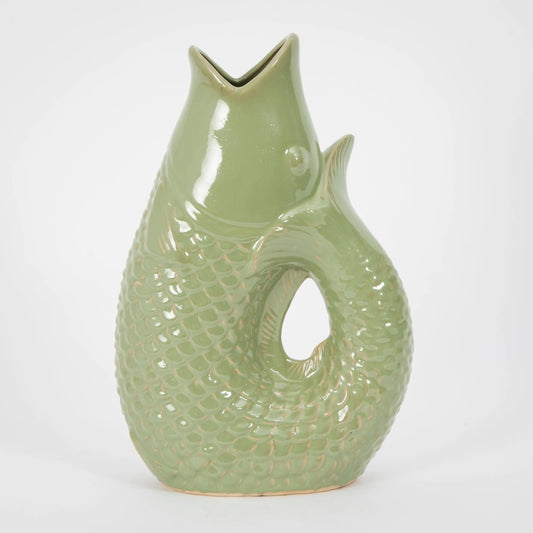 Ceramic Gluggle Jug Sage Green - GigiandTom