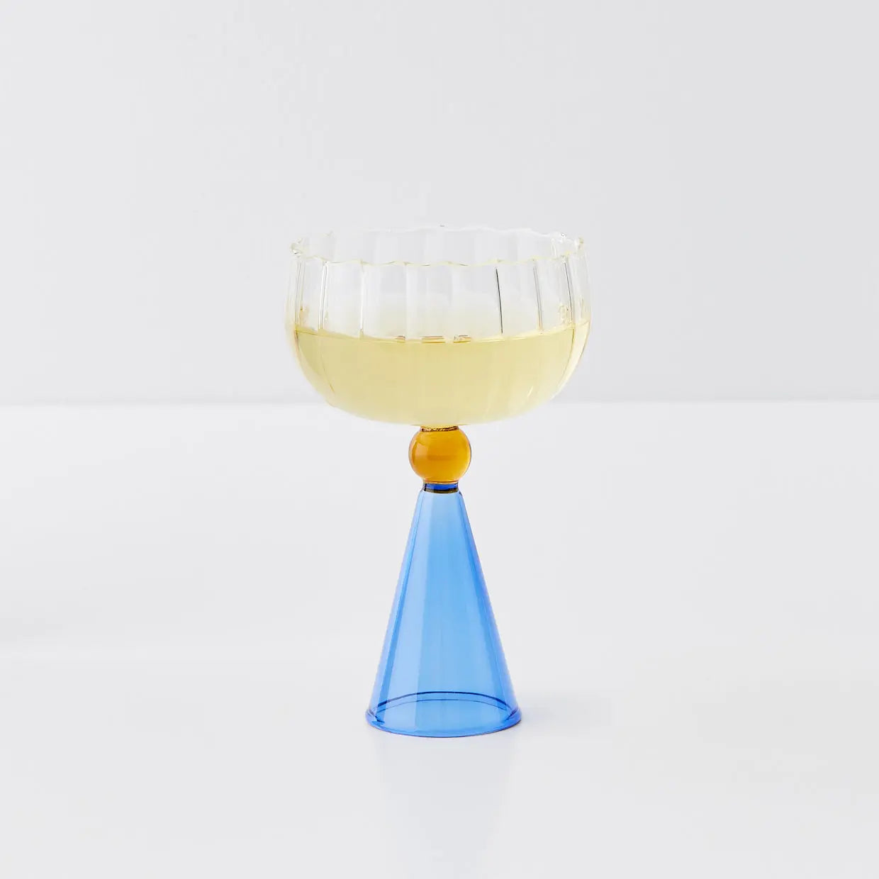 Champagne Coupe Glass Clear/Navy - GigiandTom