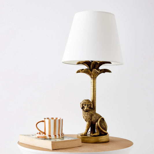 Charlie Chimp Resin Table Lamp Gold - GigiandTom