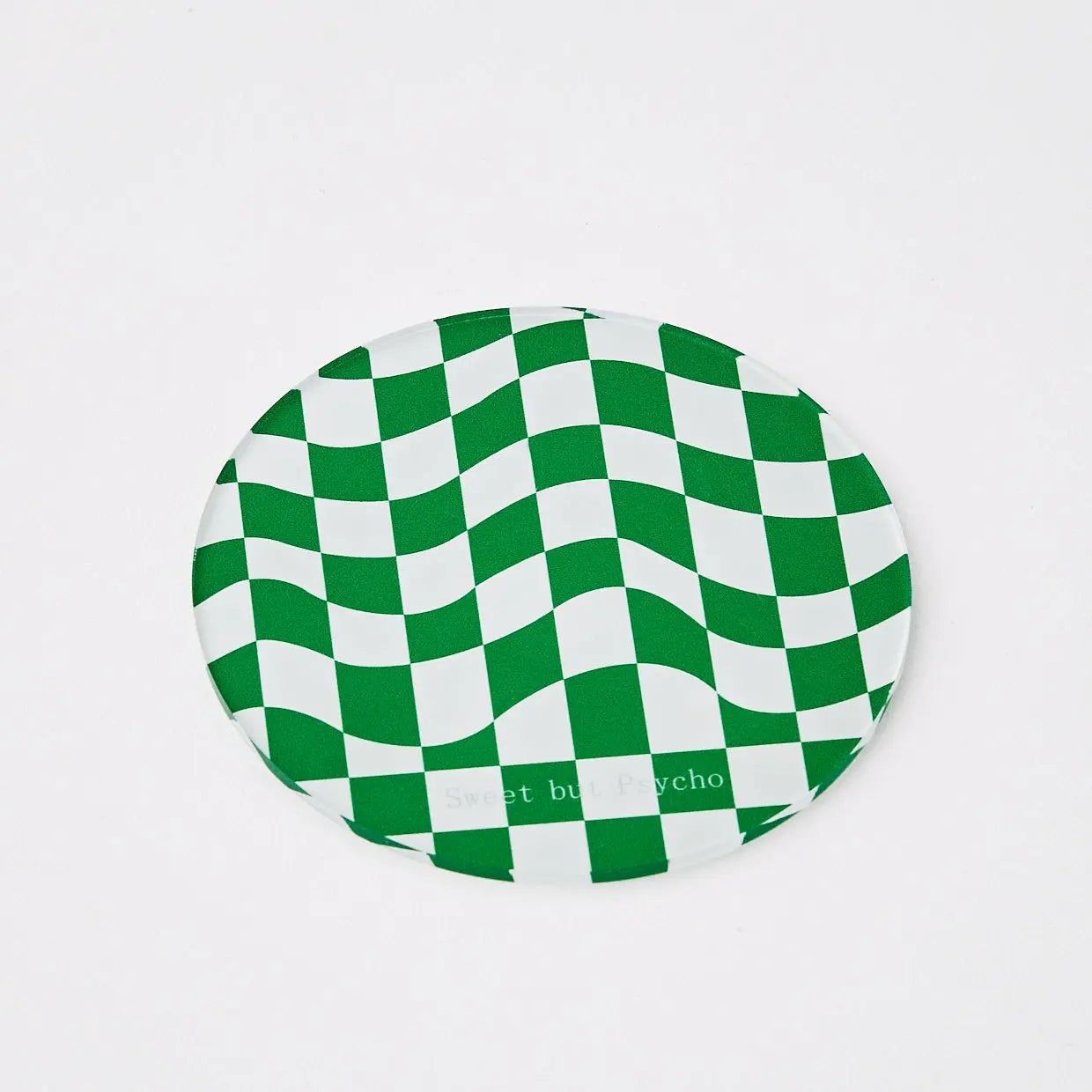 Check Acrylic Coaster Green - GigiandTom