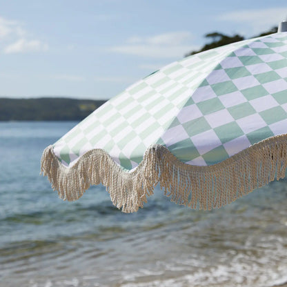 Check Outdoor Beach Umbrella Sage - GigiandTom