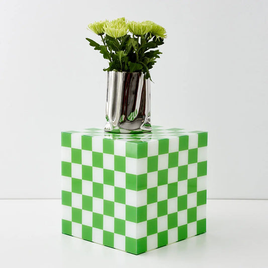Checkerboard Acrylic Side Table Green - GigiandTom