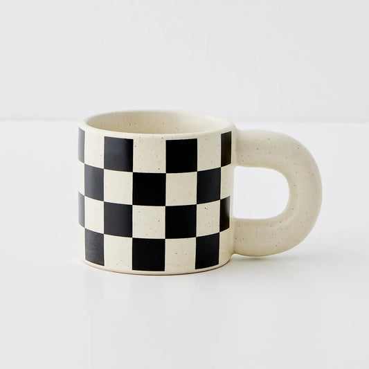 Checkerboard Ceramic Mug - GigiandTom