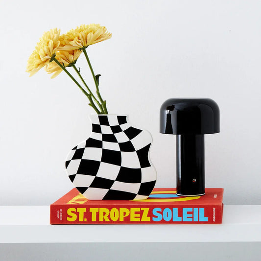 Checkerboard Ceramic Vase - GigiandTom