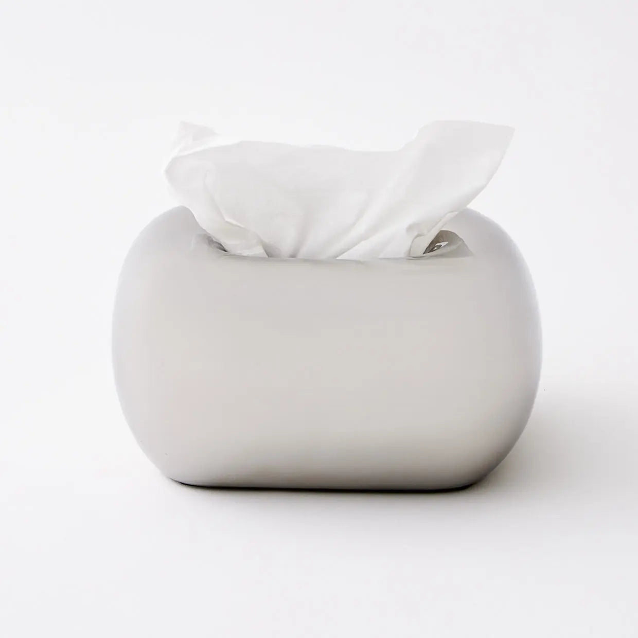 Chubby Ceramic Tissue Box Cover Chrome | Bathroom Storage - GIGI&TOM ...