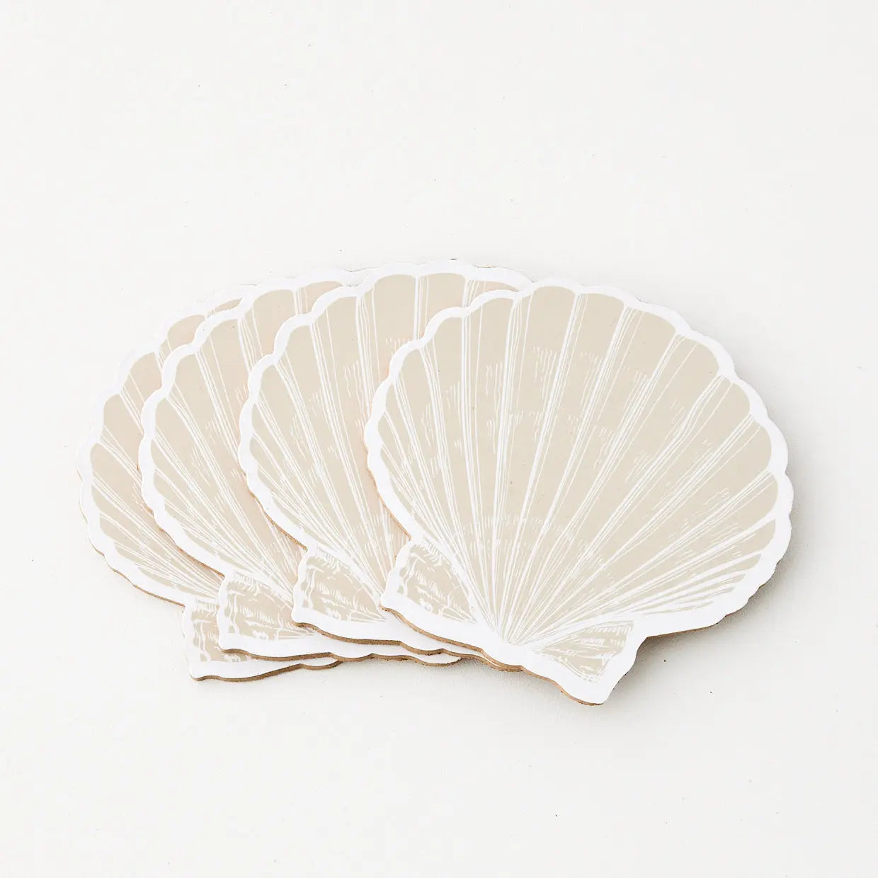 Clam Shell Coaster Set of 4 Natural - GigiandTom