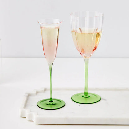 Coloured Bloom Champagne Glass Pink - GigiandTom