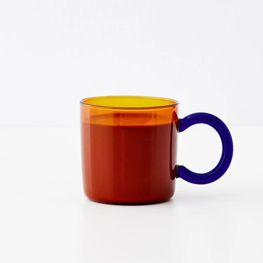 Contrast Glass Coffee Cup Amber - GigiandTom