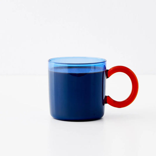 Contrast Glass Coffee Cup Cobalt Blue - GigiandTom