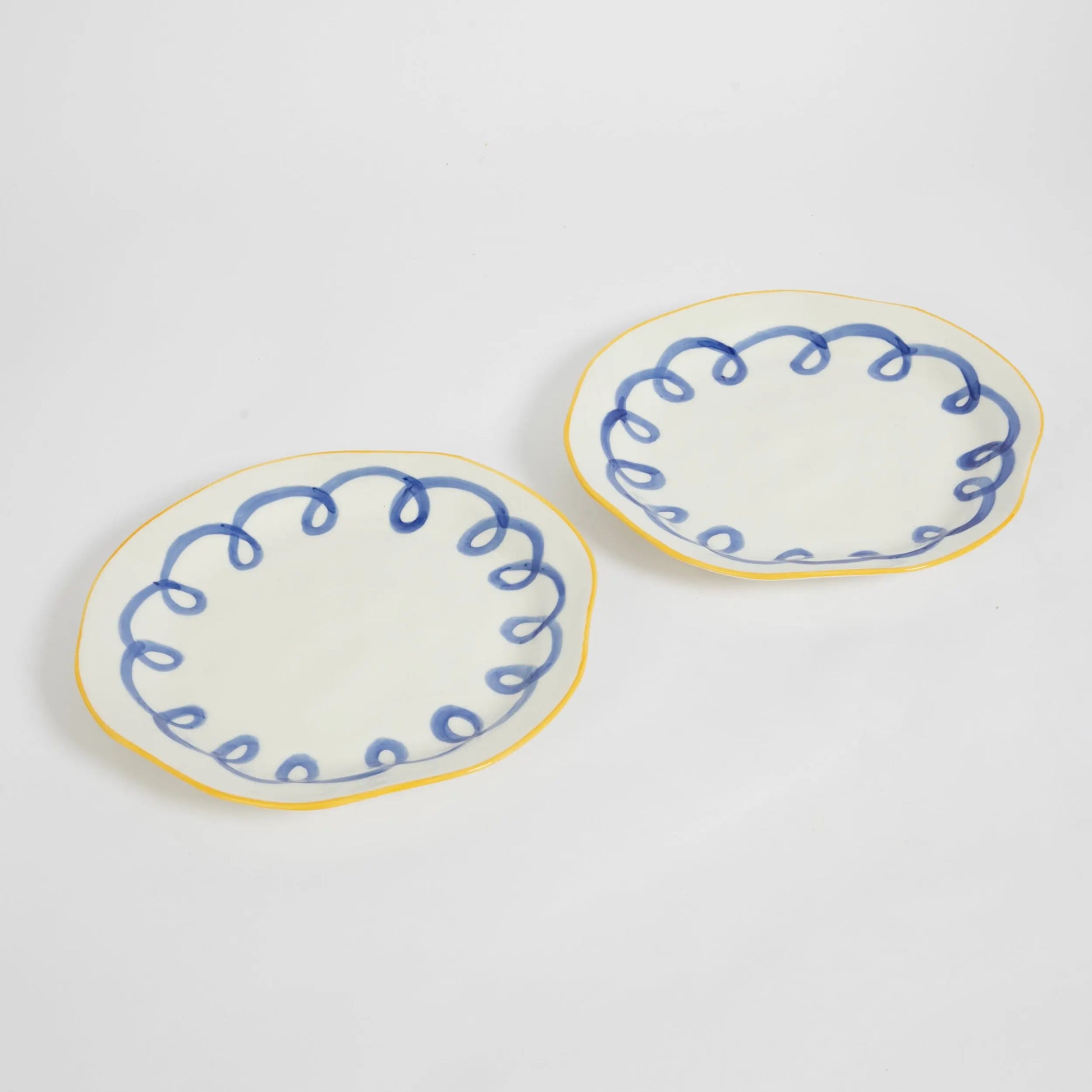 Curly Wurly Ceramic Dinner Plate Set of 2 Blue - GigiandTom