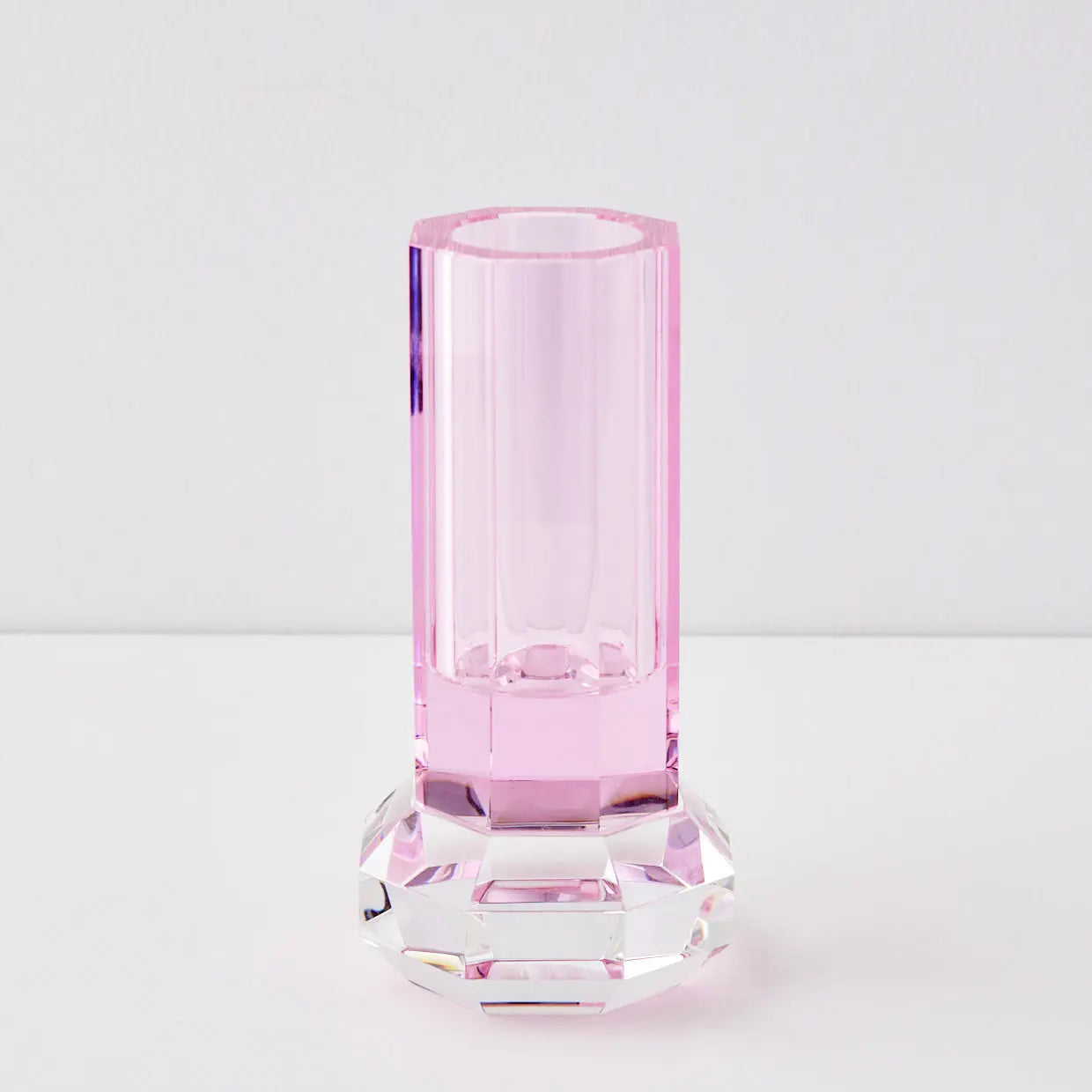 Cushion Crystal Cut Coloured Vase Pink - GigiandTom