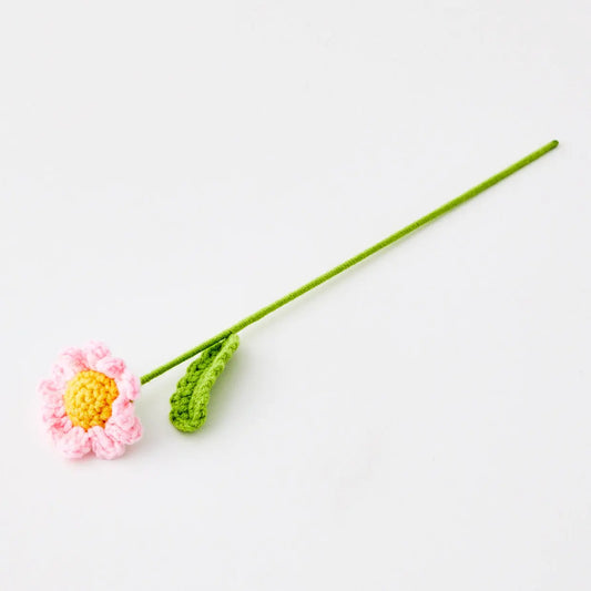 Daffodil Hand Knitted Crochet Flower Pink - GigiandTom
