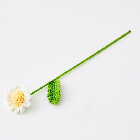 Daffodil Hand Knitted Crochet Flower White - GigiandTom