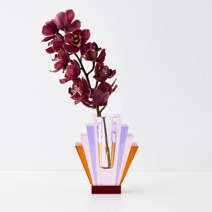 Diamond Deco Crystal Coloured Vase Pink Purple - GigiandTom